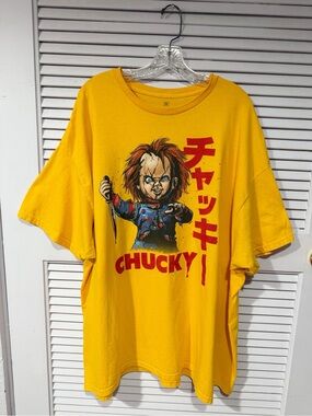 Chucky  T-Shirt  Men’s  Yellow Horrror  Movie Halloween Japanese Size 3X